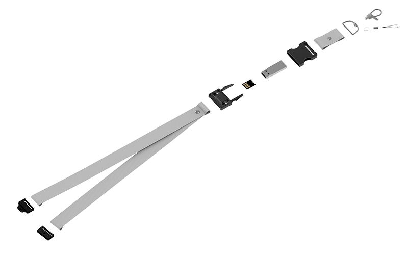 Lanyard Combo USB Flash Drive | Exploded Diagram
