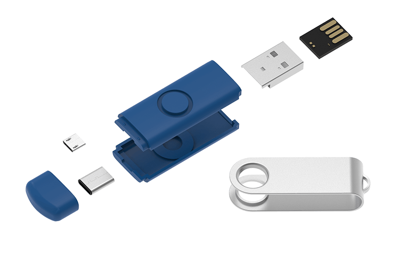 Mobile Spin USB Flash Drive | Exploded Diagram